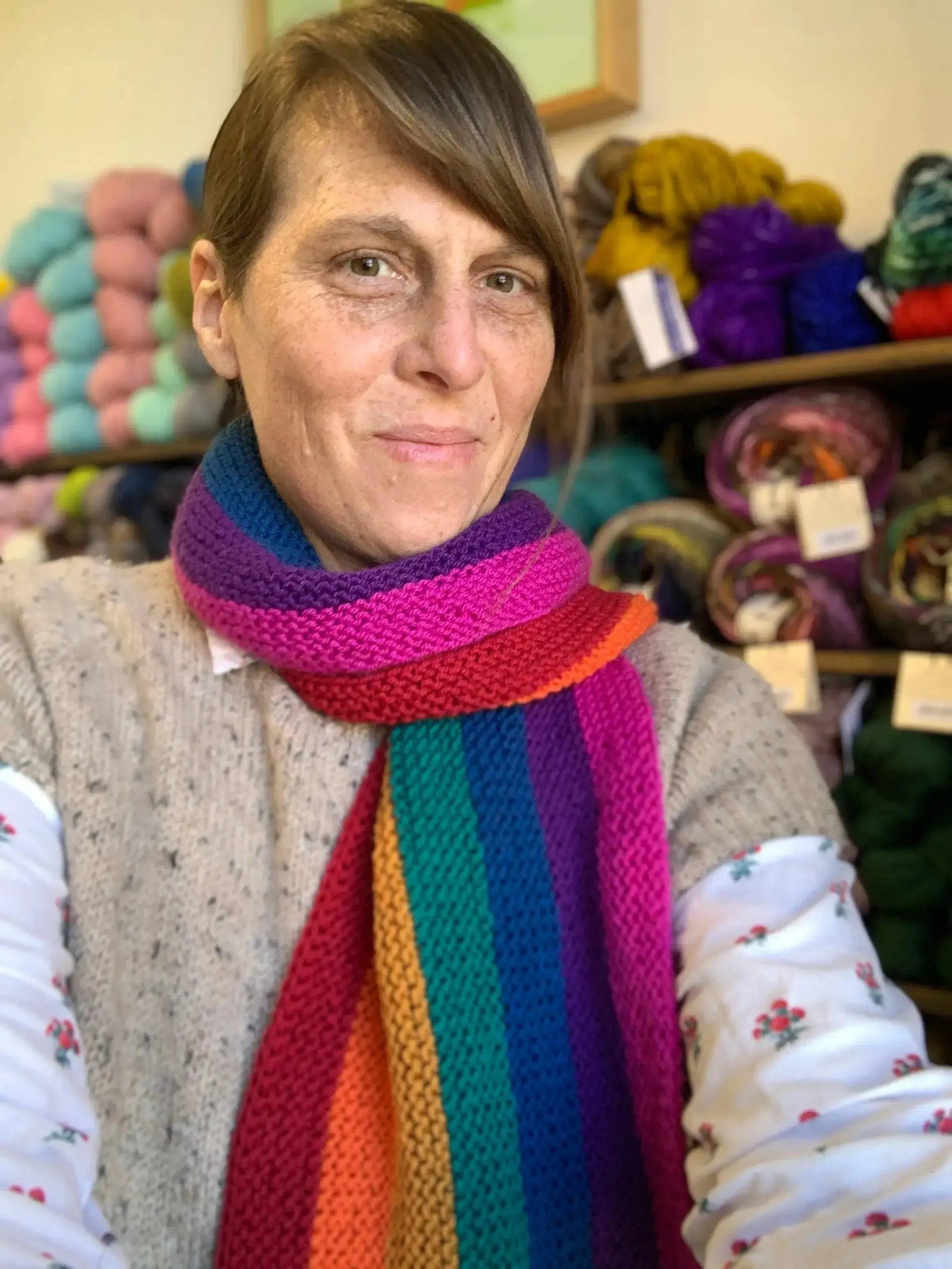 rainbow scarf kit by Apricot Yarn & Supply