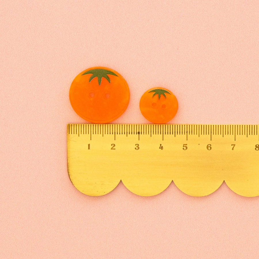 Sarah Hearts Orange Heirloom Tomato Small 5/8" Buttons