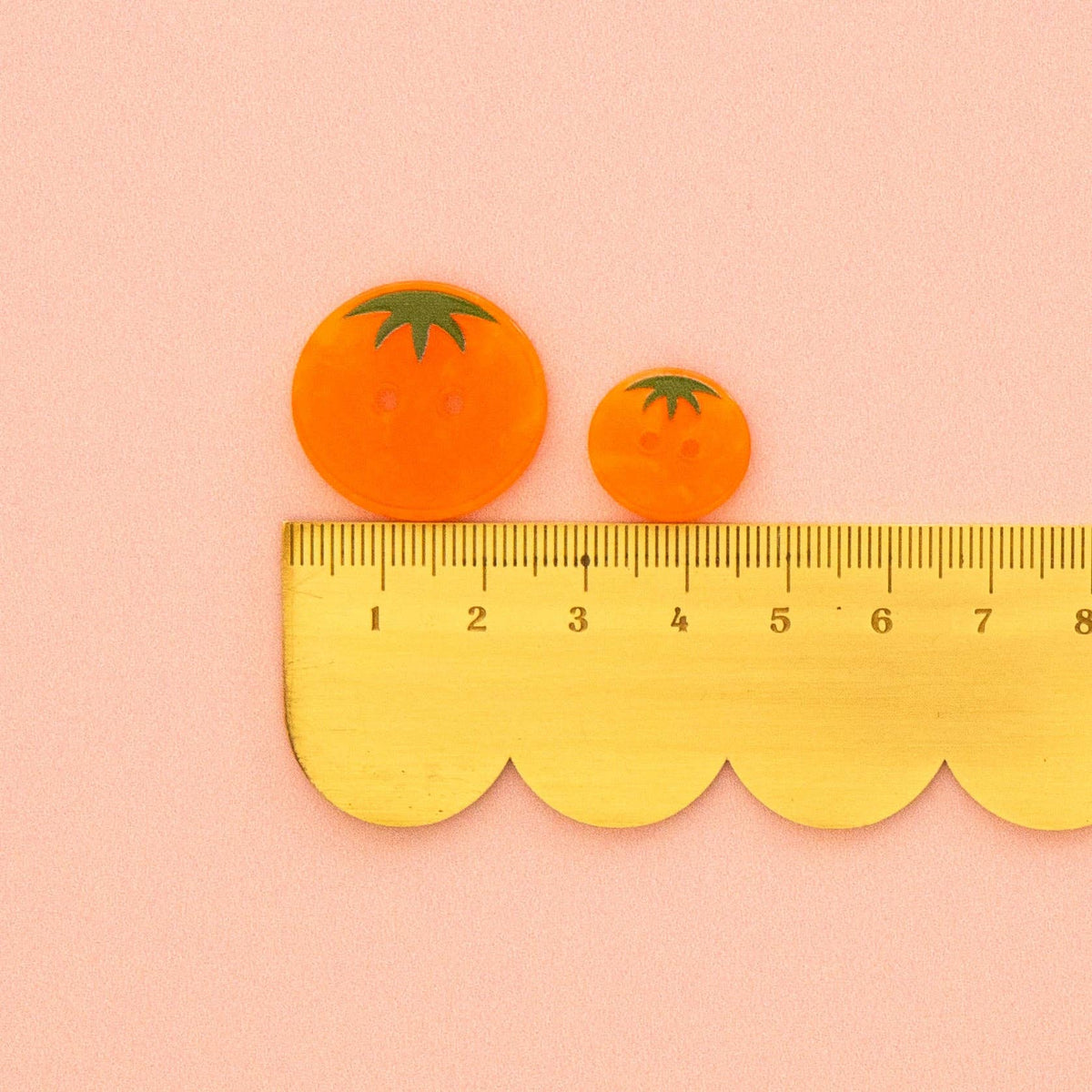 Sarah Hearts Orange Heirloom Tomato Large 1" Buttons