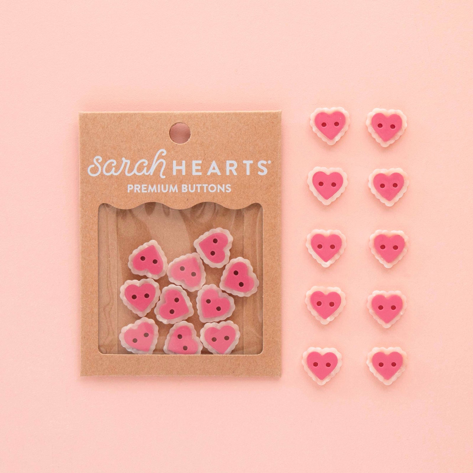 Sarah Hearts Pink Sweet Heart Small 5/8" Buttons