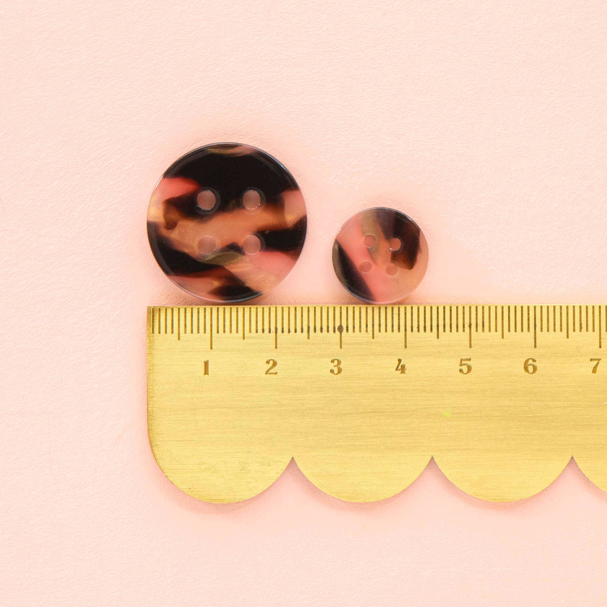 Sarah Hearts Tortoise Shell Small 5/8" Buttons