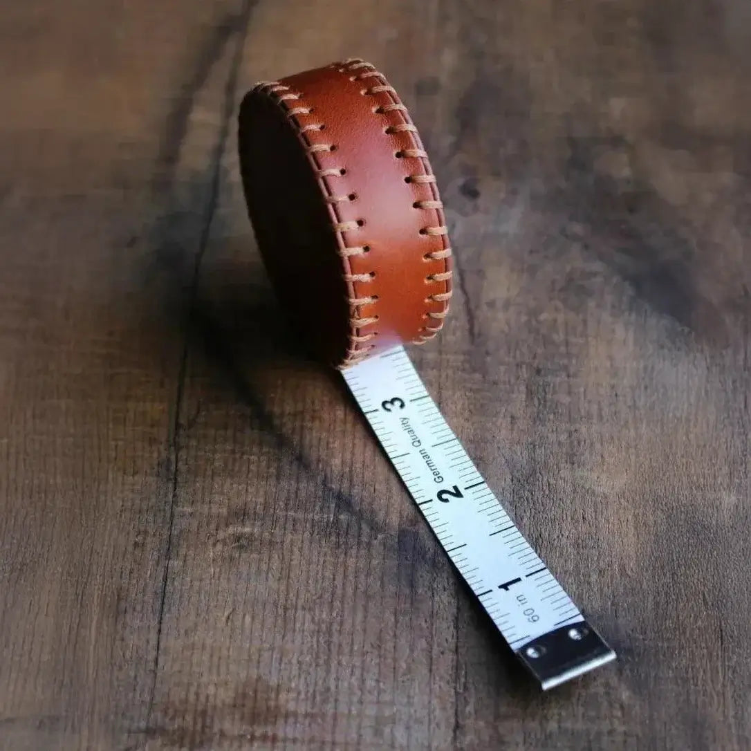 Hand Stitched Leather Tape Measure - Apricot Yarn & Supply