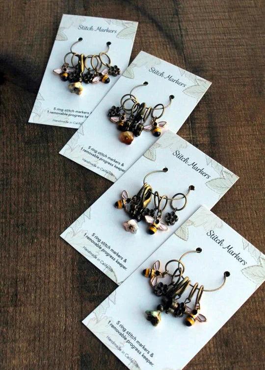 Bee and Bloom Stitch Markers - Apricot Yarn &amp; Supply