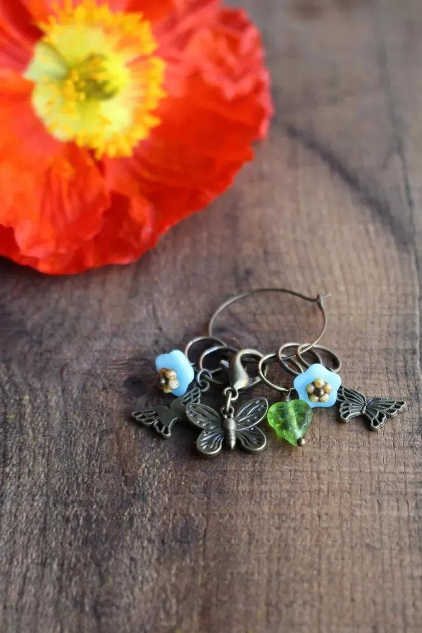 Garden Visitors Stitch Markers - Apricot Yarn & Supply