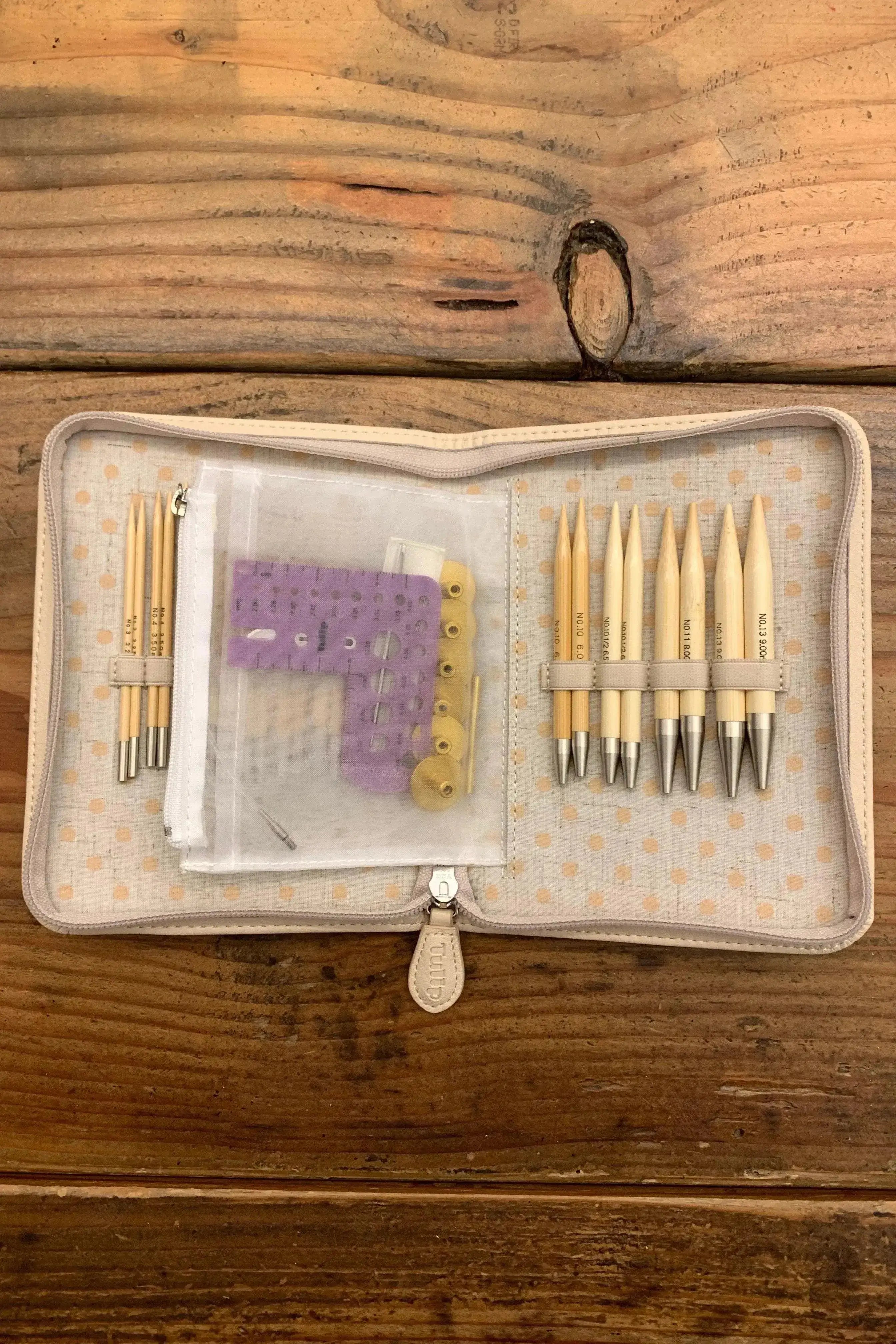Tulip CarryC Interchangable Bamboo Knitting Needle Set - Apricot