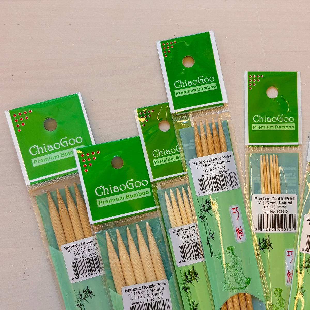 ChiaoGoo Natural Bamboo Double Pointed Needle Set