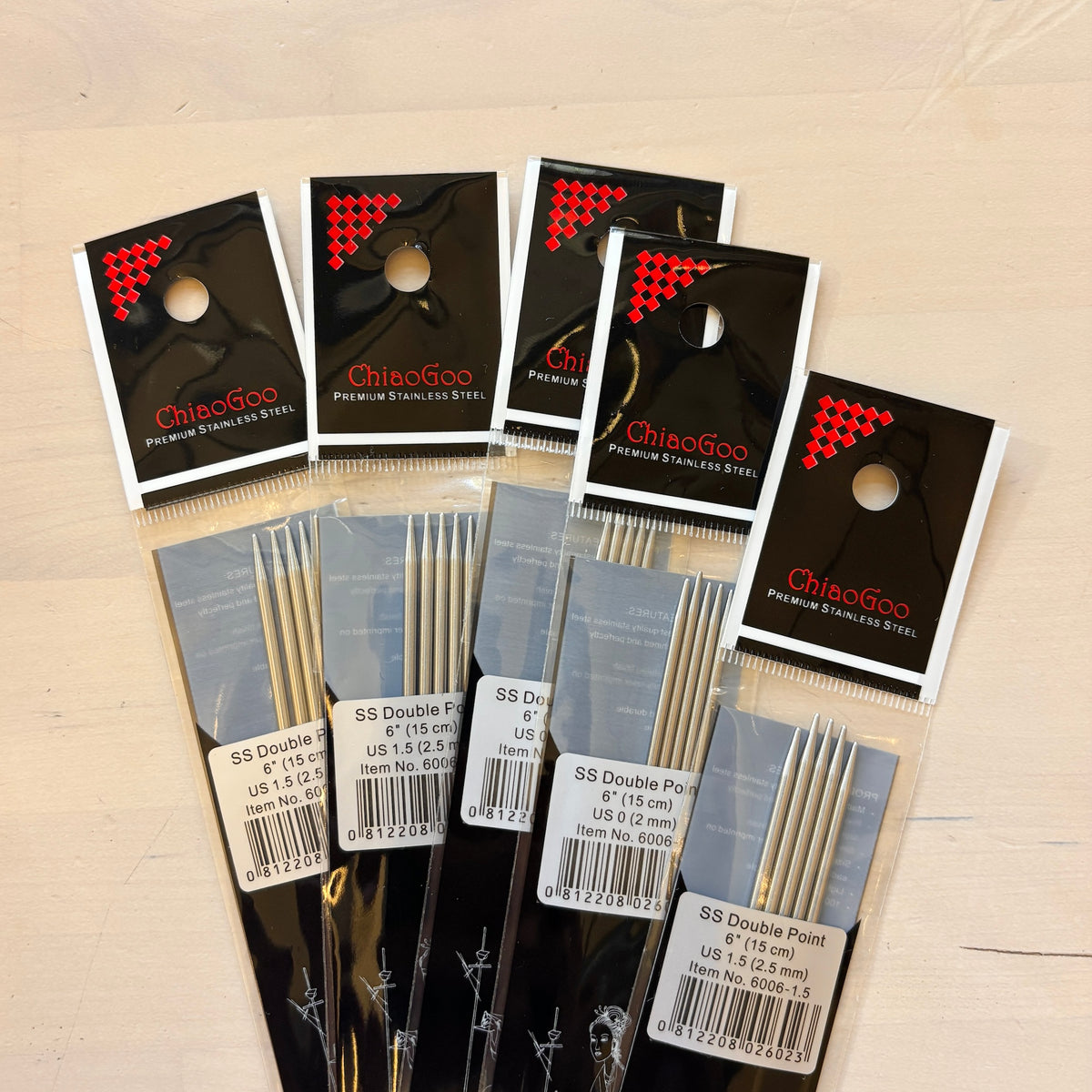ChiaoGoo Stainless Steel Double Point Knitting Needles