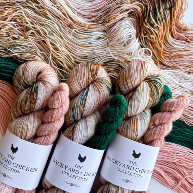 Hue Loco 2025 Backyard Chicken Sock Sets - Apricot Yarn & Supply