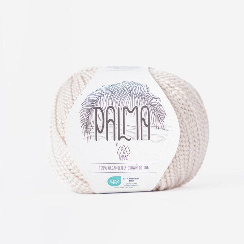 Skein of 100% organic cotton yarn with soft yet strong texture brings depth and natural movement to your stitches.