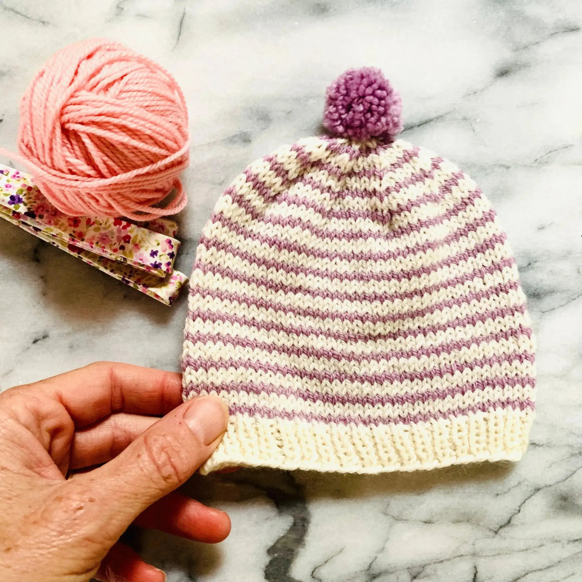 The Baby Stripes Hat Kit - Apricot Yarn & Supply